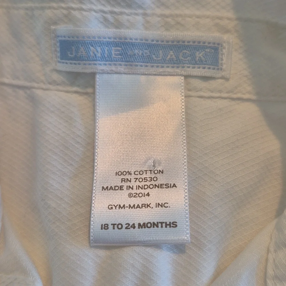 Janie and Jack boys 18 - 24 months white long sleeve button up shirt VGUC - Picture 2 of 5